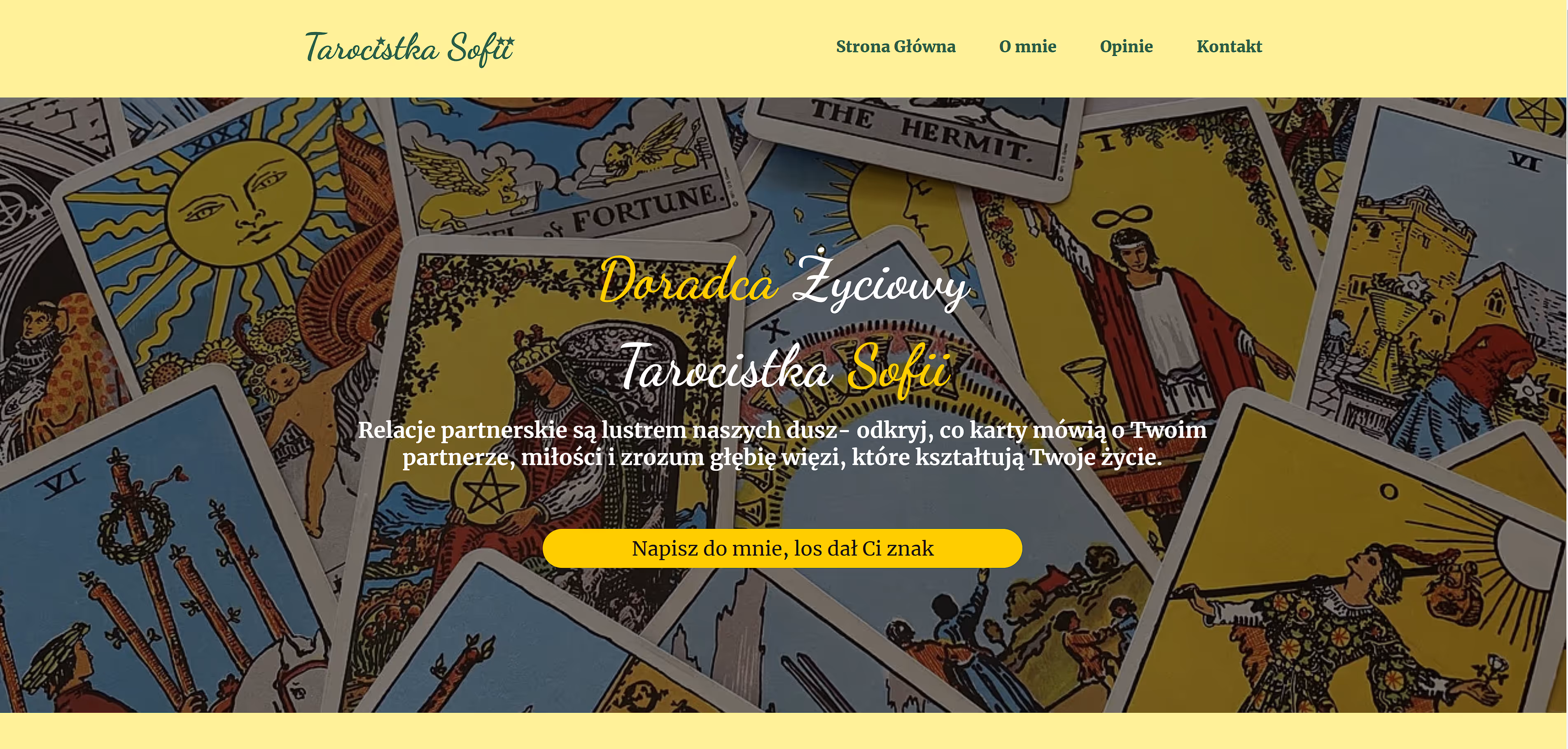 Profesjonalna strona dla wróżki tarot - Olsztyn